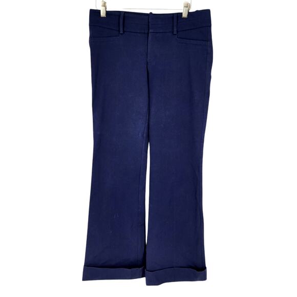 Lilly Pulitzer Jet Set Trouser Chino Pant Flare Cuffed Leg Navy Womens Size 6 - Picture 2 of 6